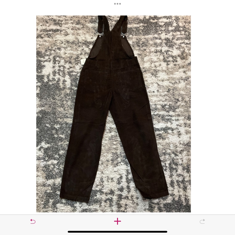 Ladies overalls NWT brown Corduroy, silver color hardware, petite and plus sizes - Picture 10 of 12